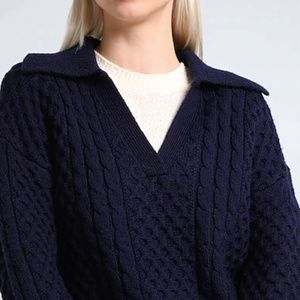 & Other Stories blue collar knit sweater